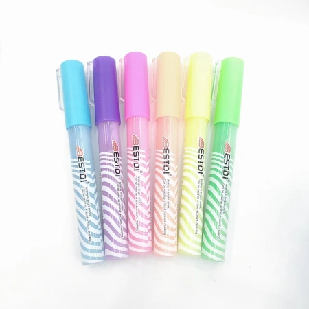 Water-based acrylic marker pen with fluorescent color series and short plastic tip Water-based acrylic marker pen with fluorescent color series and short plastic tip